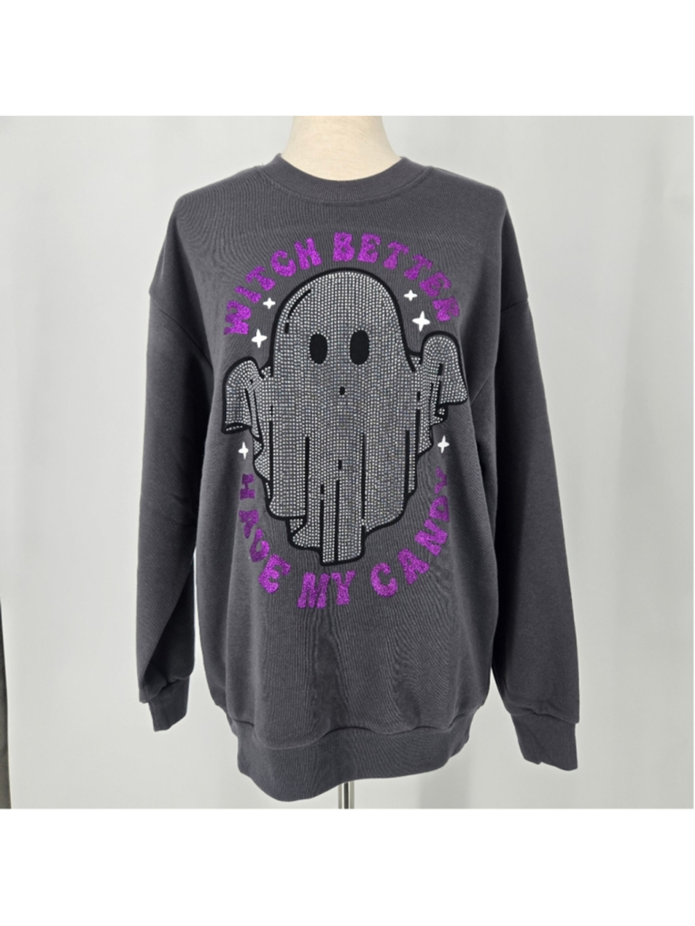 Halloween Ghost Sweatshirt Witch Better Have My Candy Better/Together Small NWT